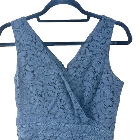 Loft sleeveless black lace ruffle v neck dress women’s size 4 - Picture 3 of 9